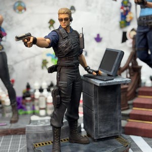 Custom Painted 3D Printed Albert Wesker from Resident Evil 1 REmake