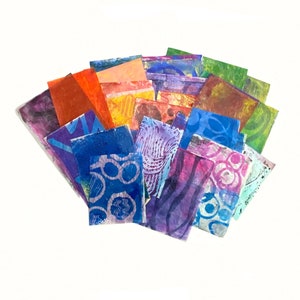 Mixed media papers for collage pack of 20+ deli paper Gelli plate prints assorted colours and patterns