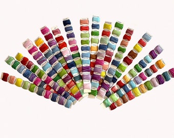 Hand dyed embroidery thread, set of 10 colours, variegated threads, tiny taster set, thin threads, lucky dip set