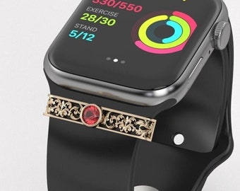 Apple Watch Band Charms Personalized, iWatch Charms bracelet bands, Silver Apple Watch Strap, Stackable Apple Watch Charms, Fitbit jewelry