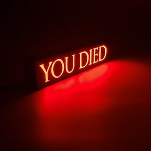 Caja de luz de Dark Souls / Has muerto / Videojuegos / Lámpara 3D / Decoración de fantasía oscura / Arte de pared de Souls / Letrero decorativo para habitación / Regalo divertido