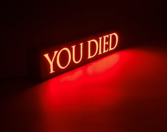 Dark Souls Lightbox | You Died | Gaming | 3D Lamp | Dark Fantasy Decoration | Souls Wall Art |  Room Decor Sign | Funny Gift