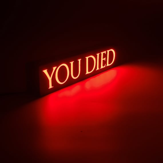 Dark Souls Lightbox | You Died | Gaming | 3D Lamp | Dark Fantasy Decoration | Souls Wall Art |  Room Decor Sign | Funny Gift