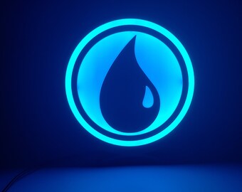Blue Mana Symbol Lightbox | Magic the Gathering | MTG TCG | Island | 3D Lamp | Fantasy Decoration | Gaming Wall Art |  Room Decor Sign