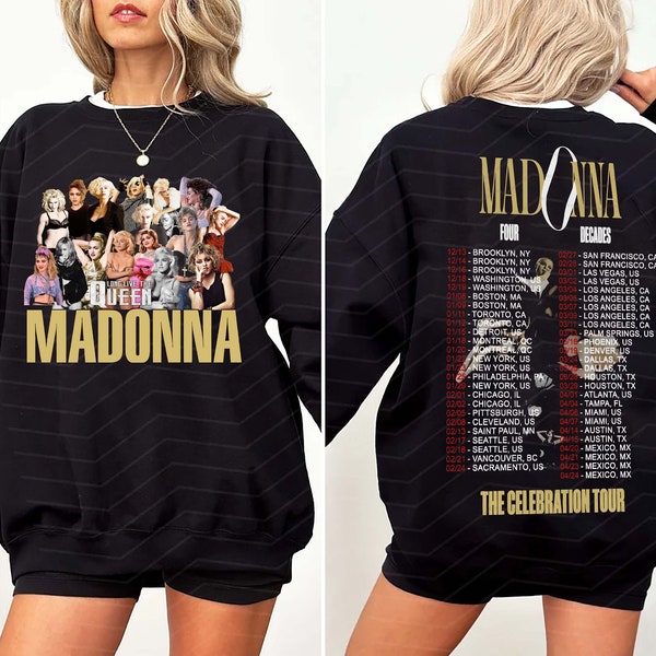 Madonna Die Feier Tour Vier Jahrzehnte Musik Tour 2024 Png, Madonna Fan Geschenke, Madonna Die Feier Tour Png, Madonna PNG Datei