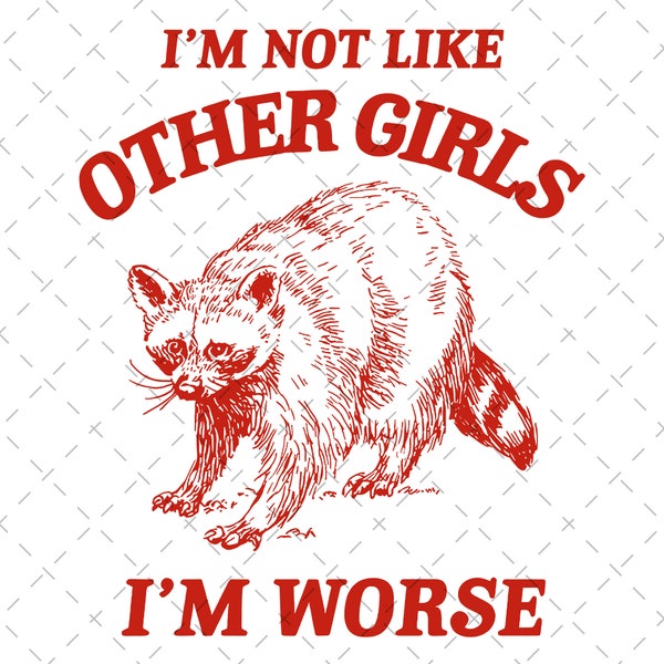 I'm Not Like Other Girls, I'm Worse Png, Raccoon Png, Weird Png, Meme Png, Trash Panda