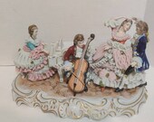 Vintage Volkstedt Dresden Porcelain musical family figurine