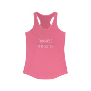 Progress Over Perfection Racerback Tank Top: Self Care Fashion