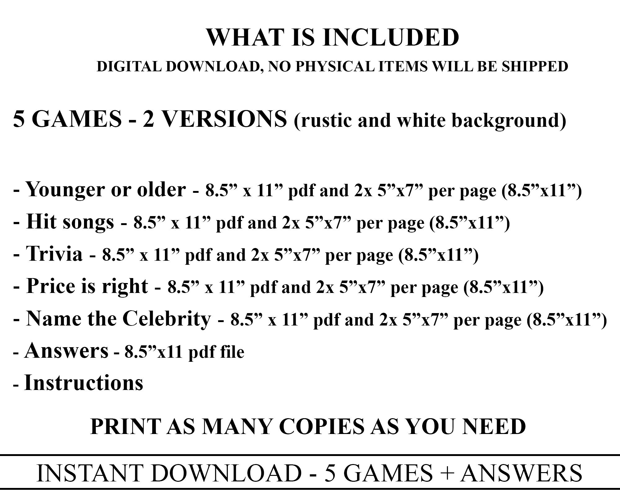 75th Birthday Party Games Printable Born in 1947 1940s Game - Etsy