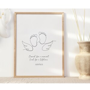 Custom angel baby poster, Personalized Infant Loss Print, Minimalist Miscarriage Print, Rainbow Baby Print, Unborn baby loss Printable
