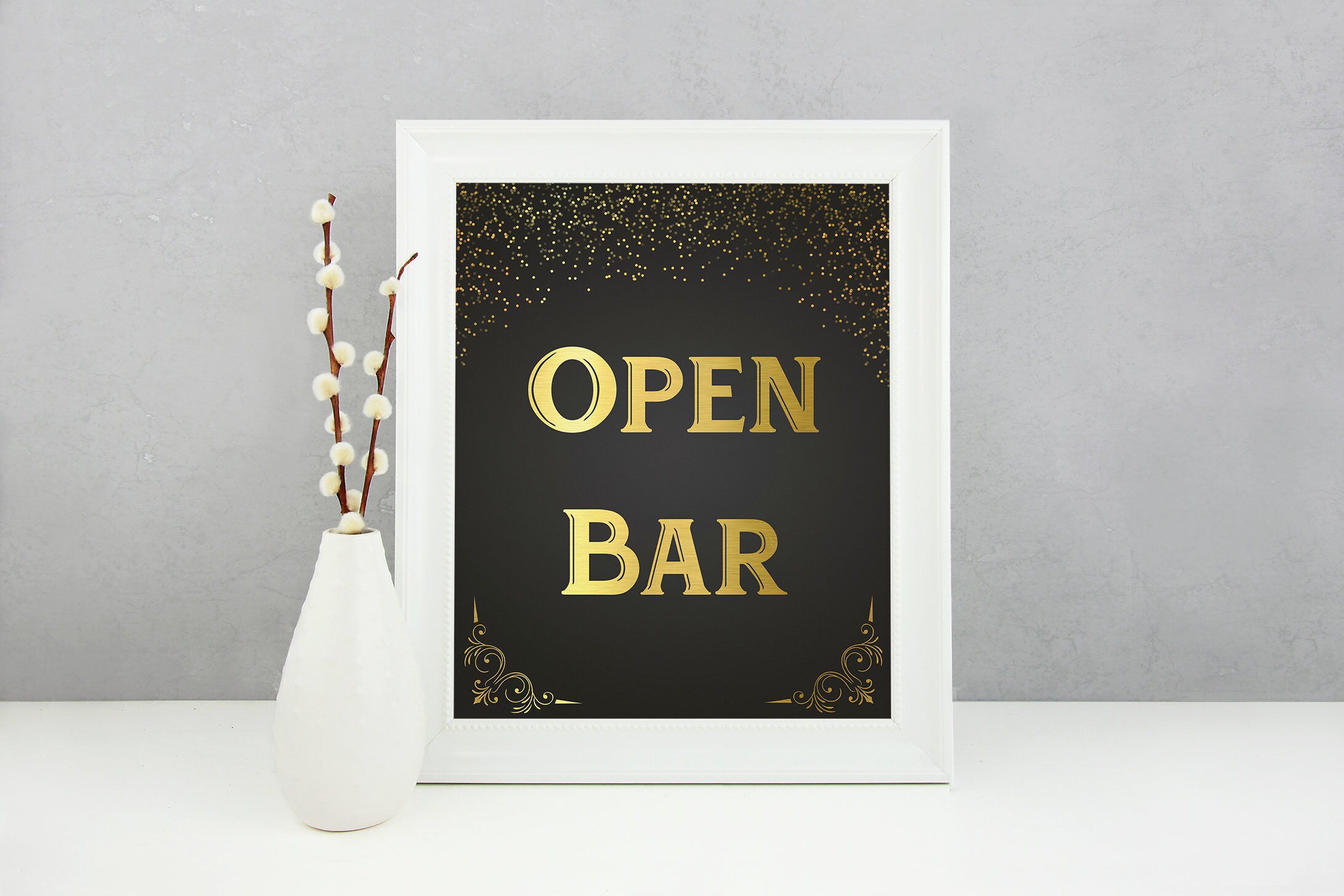 Open Bar Sign Printable Drink Sign Open Bar Wedding Sign | Etsy