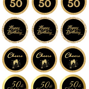 50 Birthday Cupcake Topper,50th Decor,instant Download,50th Birthday ...