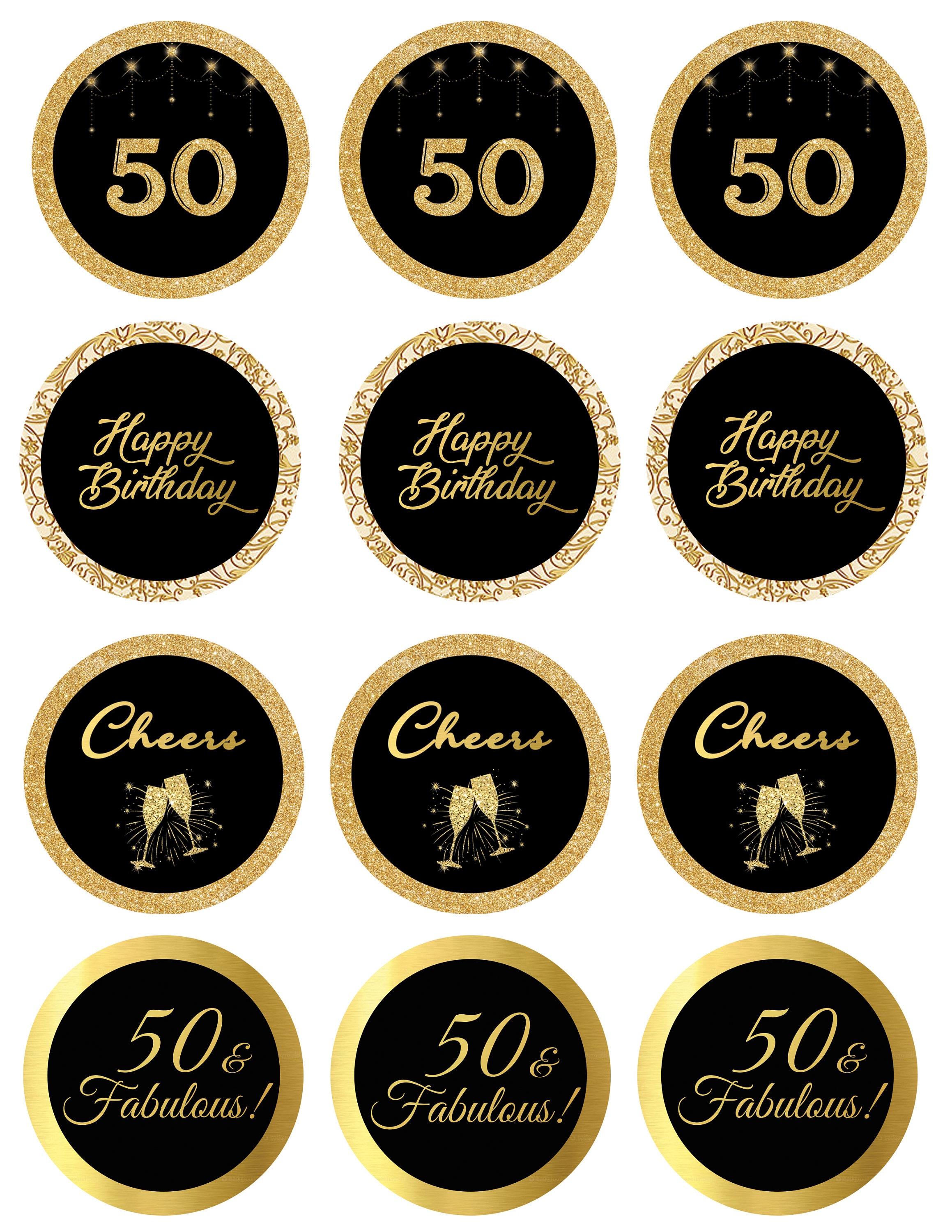 OIGWBPH 50 pcs ali dorate scintillanti Cake Toppers d'oro Wizard Party decorazione di cioccolato Cupcake Toppers decorazioni per torte scintillanti per la festa a tema Wizard Anniversary