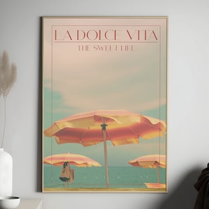 La Dolce Vita Print, The Sweet Life Wall Art, Girl Dorm Wall Art, Italian Summer Wall Art, Endless Summer Poster, Coastal Printable Wall Art