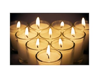 10 bulk no label soy blend glass votive candles