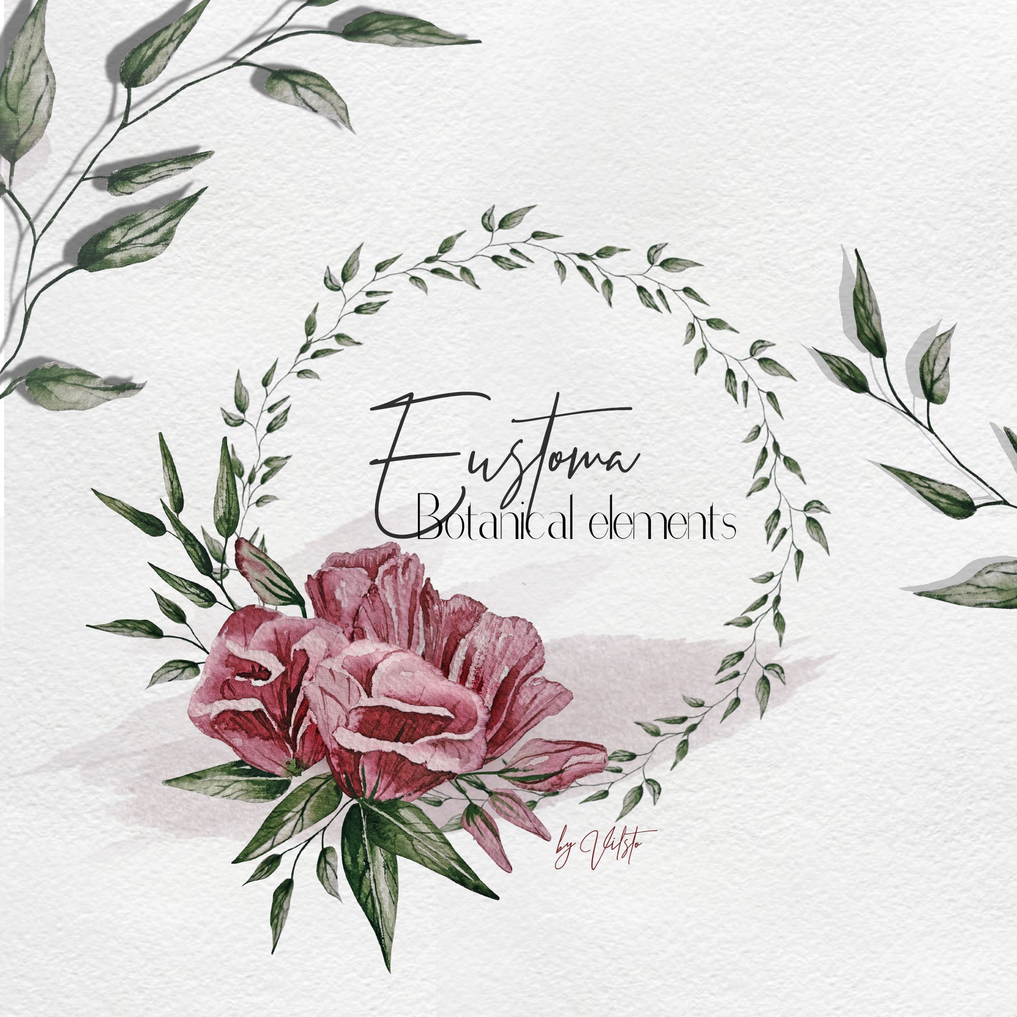 Burgundy flower clipart watercolor wedding floral bouquet | Etsy