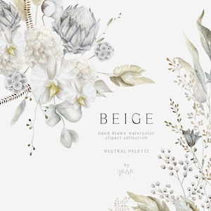 Watercolor summer flowers clipart, Wildflower clipart set