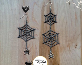 Handmade Beadwork / Beaded Spiderwebs
