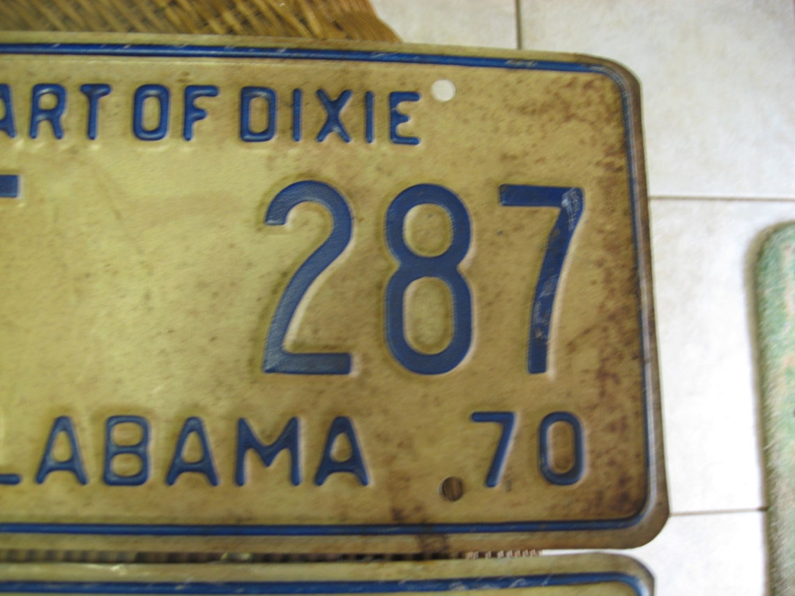 Vintage Alabama Licence Plates. All in Sequence set of 4.For Etsy