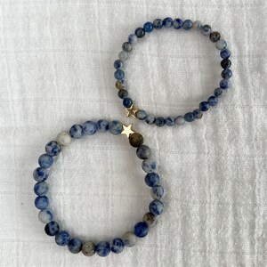 Sodalite Mommy and Me Crystal Bracelet Set | back to school bracelets | first day of school bracelets | mama and me | first day kindergarten