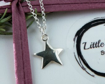 Danty sterling silver star necklace, Star choker necklace, Tiny charm necklace, Small star necklace, Tiny star necklace , Woman present