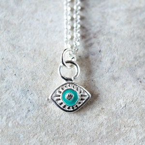 Sterling Silver Evil Eye Necklace: Nazar Charm Choker