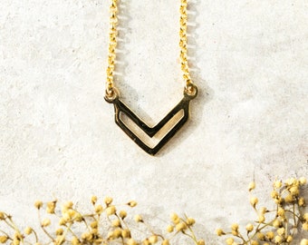 Arrow necklace, Simple gold necklace, Arrowhead necklace, Gold triangle necklace, Chevron pendant V necklace Dainty choker boho Ccc16c