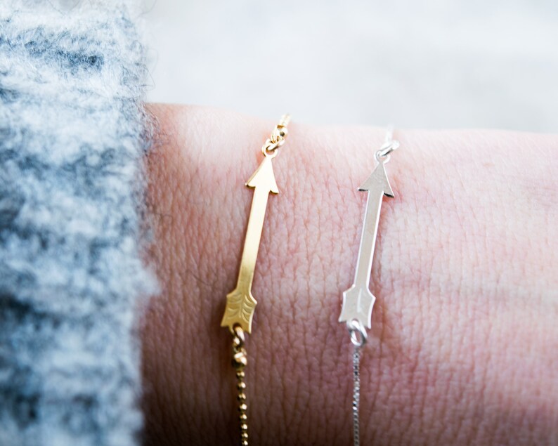Arrow bracelet Puc33b61b Simple gold bracelet Best friend bracelet Dainty arrow jewelry Adventure bracelet Boho bracelet silver