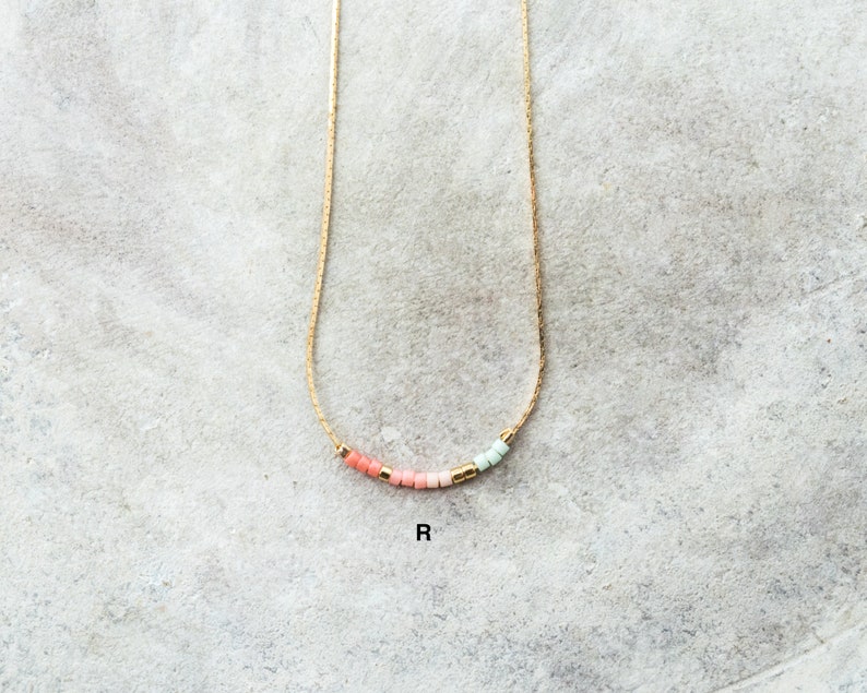 Delicate beaded necklaces for women, Dainty rainbow choker necklace, Boho layered necklace with tiny beads, Trendy necklace gift for her R