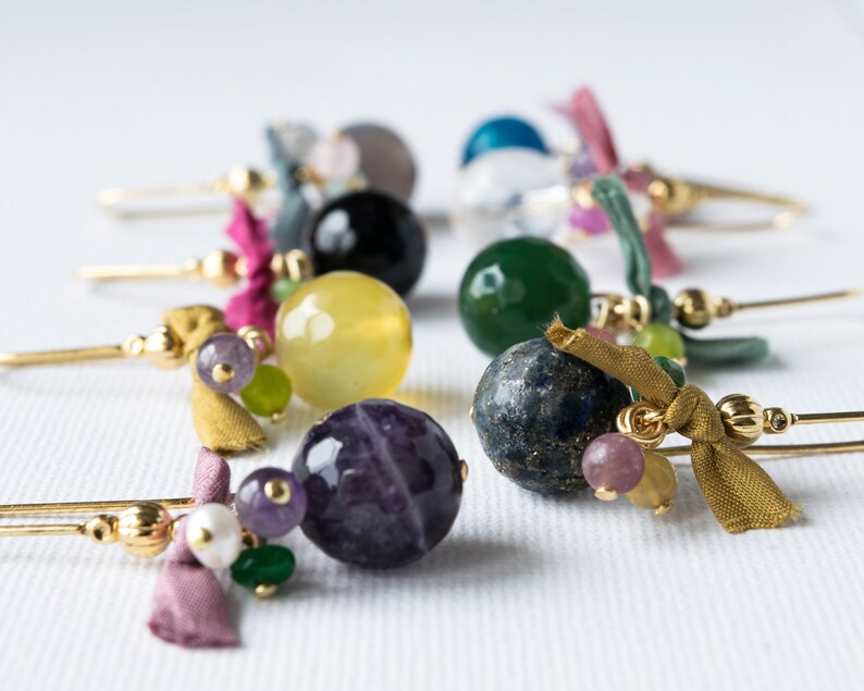 February birthstone jewelry Amethyst stone earrings dangle Purple gemstone earrings Genuine amethyst earrings gold Amethyst drop earrings