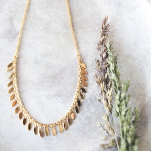 Dainty gold mini coin necklace, Boho minimalist necklace, Layered disc choker, Gold coin charm necklace, Simple charms choker necklace gold