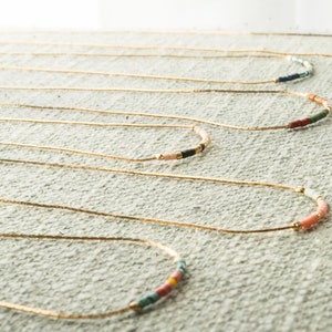 Minimalist choker necklace with tiny beads, Boho colorful beaded necklaces for women, Thin chain necklace, Layered necklace, Jewelry gifts
