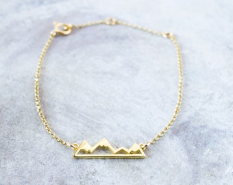 Mountain bracelet, Pura vida bracelet style, Mountain jewelry, Nature bracelet, Hiker bracelet, Best friend bracelet, Dainty bracelet Puc35b