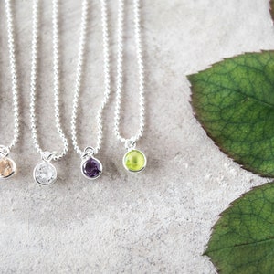 Dainty silver necklace, Tiny Cz pendant necklace, Diamond dot necklace, Cz necklace sterling, Minimalist choker, Cz solitaire necklace Ccc36