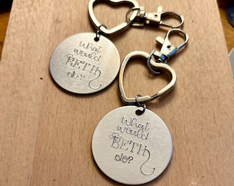 What would Beth Do - Hand-stamped Keychain - Yellowstone,  Beth Dutton quote