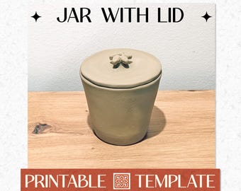 PDF-Vorlage für ein Einmachglas mit Deckel aus Keramikplatten inklusive Anleitung, DIY-Druckvorlage zum Herunterladen