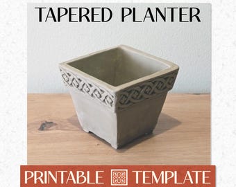 Tapered Rustic Planter Template PDF Pattern + Instructions, DIY Printable A4 & US Letter Digital Download