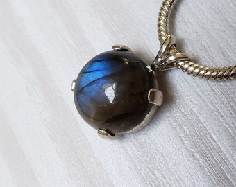 Natürliche Labradorit 12 mm rund Cabochon Anhänger