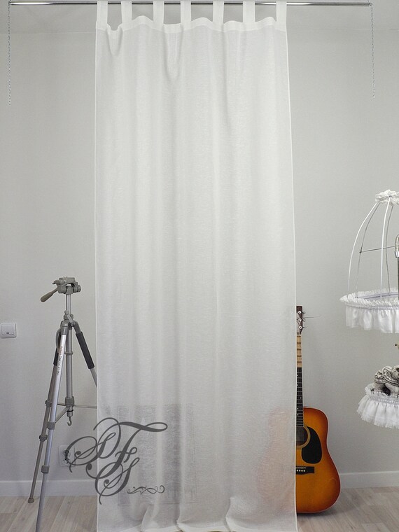Lightweight Linen Curtains With Loops White Linen Gauze Window Etsy