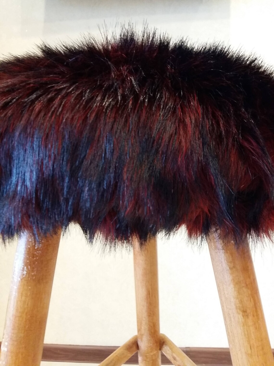 Bar stool slipcovers. Faux fur ottoman cover. Faux fur round Etsy