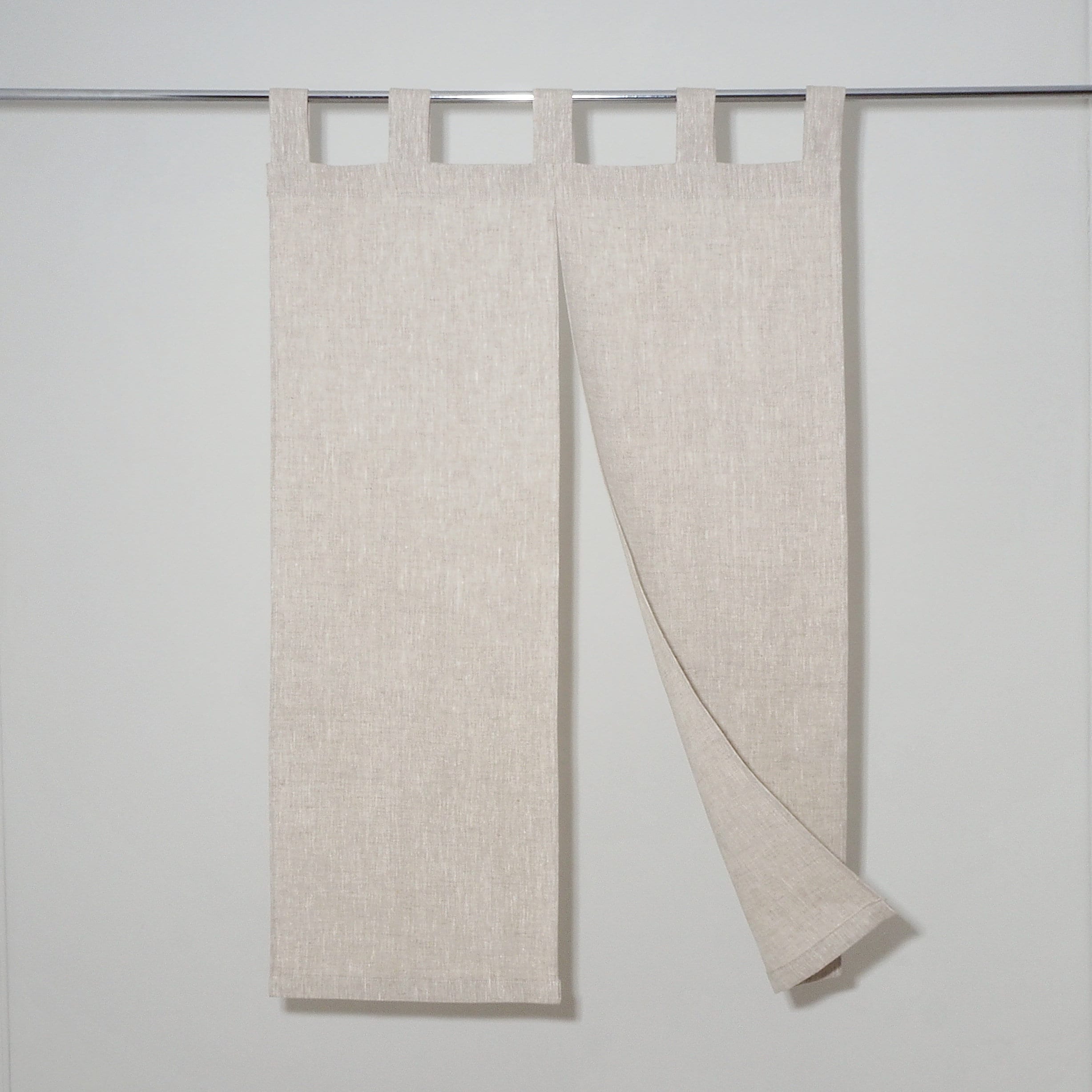 Tab Top Linen noren curtain. Light gray Traditional Japanese Etsy