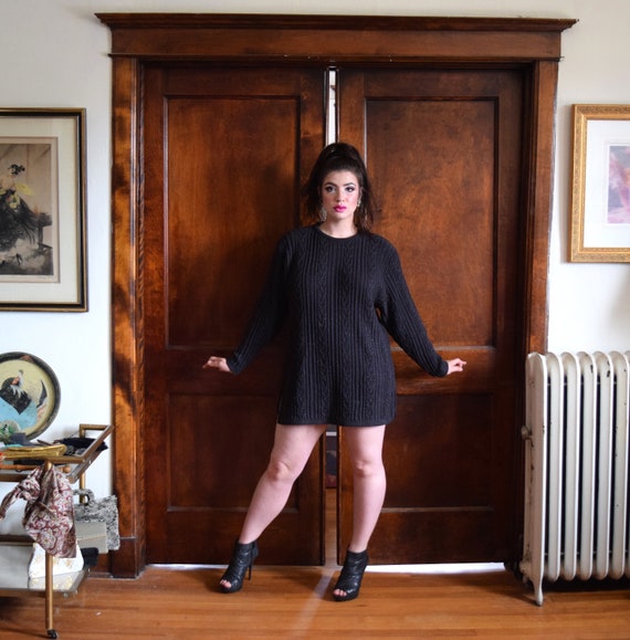 Dark Gray Sweater | Sparkly Sweater | Knit Sweater