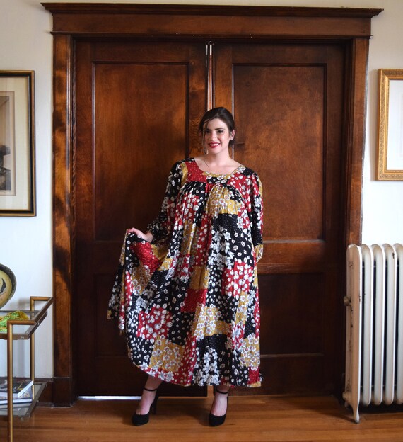Tent Dress | Floral Dress | Maxi Dress | Patchwork