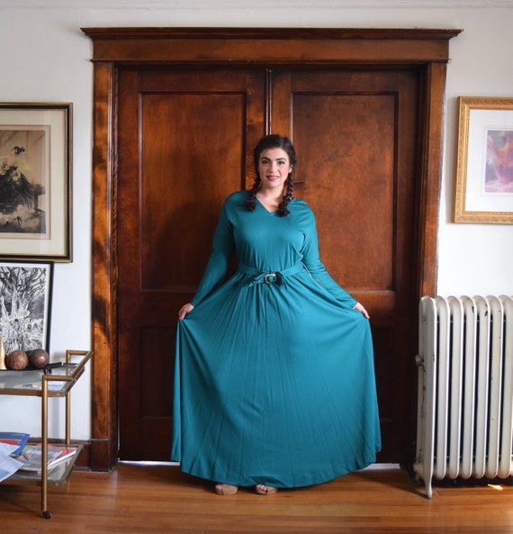 Maxi Dress Emerald Green Dress Wedding Guest Dress Plus Etsy