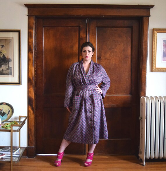 Coat Dress | Brown Dress | Plaid Dress with Pocket