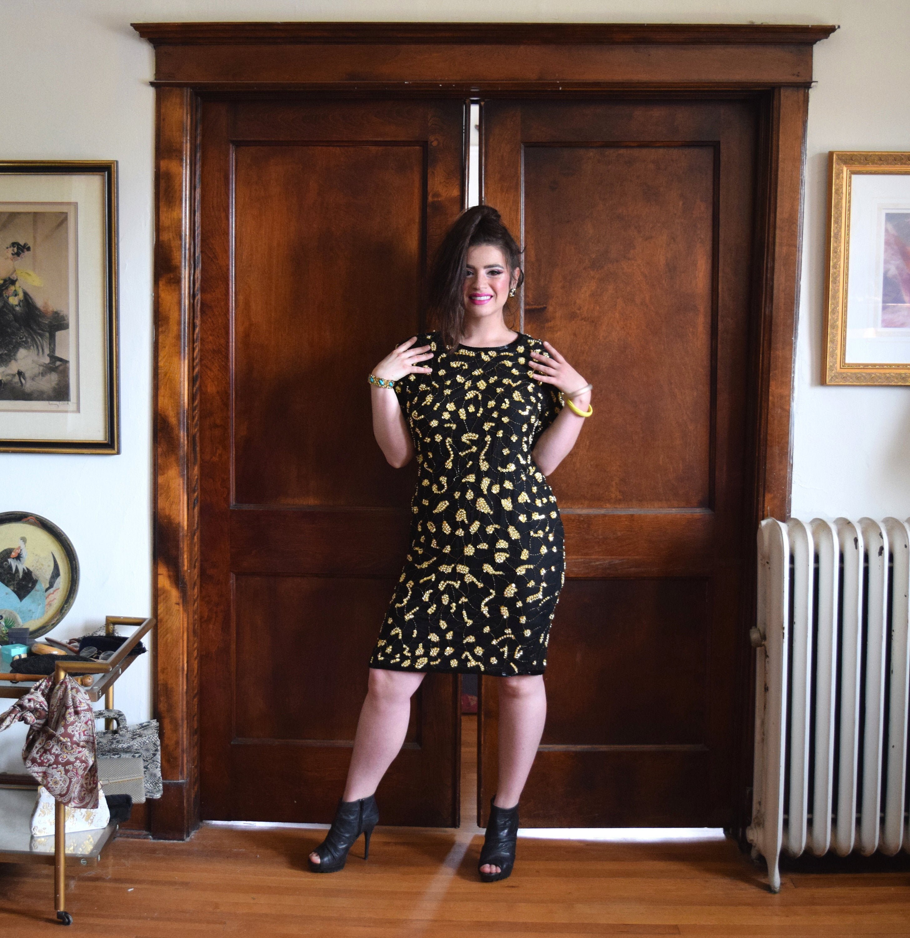 gold dress size 14