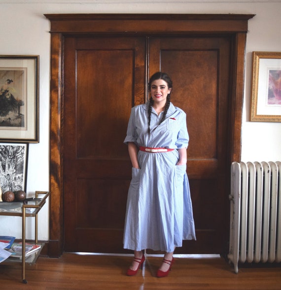 Blue Dress | Striped Dress | Midi Dress | Sailor D