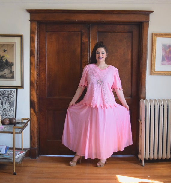 80s Prom Dress Pink Dress Full Length ...