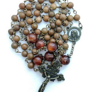 Brown Agate and Jasper Gemstone Bronze Rosary "Brown and Braun"