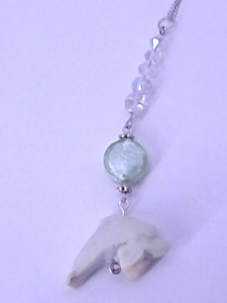 Sea Green Adventurine Gemstone Dolphin Silver Mirror Charm Dipping Dolphin